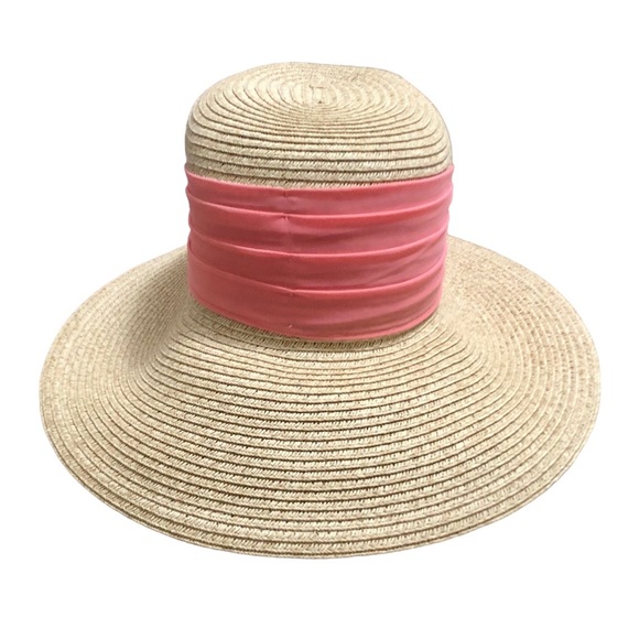 Sun ‘N’ Sand Headwear straw hat with pink sash, adjustable - Picture 4 of 8